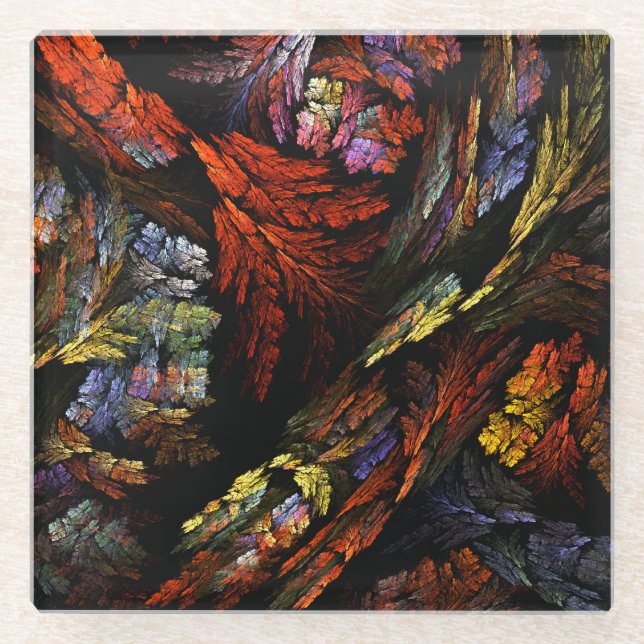 Farbharmonie Abstrakte Kunst Glasuntersetzer (Vorderseite)