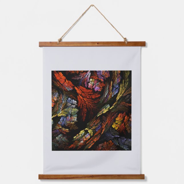Farbharmonie Abstrakte Kunst Wandteppich Mit Holzrahmen (Vorderseite)