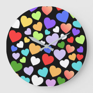Farbherz Große Wanduhr