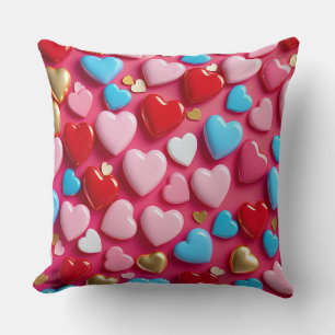 💖 Farbherz-Muster Wohnzimmer-Accessoire-Geschenk Kissen