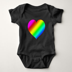 Farbherz Regenbogen Liebe Helle Farbe Baby Strampler