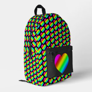 Farbherz Regenbogen Liebe Helle Farbe Bedruckter Rucksack