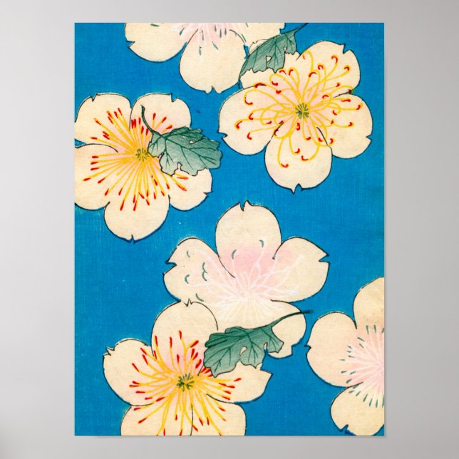 Farbholzblock Druck von Dogwood-Blüten Poster (Vorne)