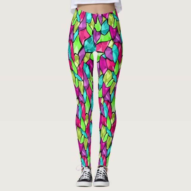 Farbig abstrakt leggings (Vorderseite)
