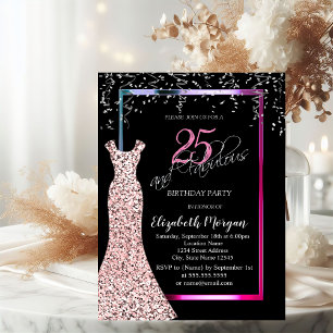 Farbig glänzende Pailletten Rose Gold Kleid 25. Ge Einladung