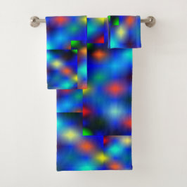 Farbig simuliert das Bild den Flößenschwung, über  Badhandtuch Set