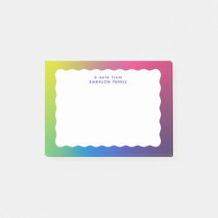 Farbig-trendige Retro-Wellenkante Post-it Klebezettel