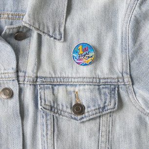 Farbige 1. Flug Flugzeug Souvenir Button