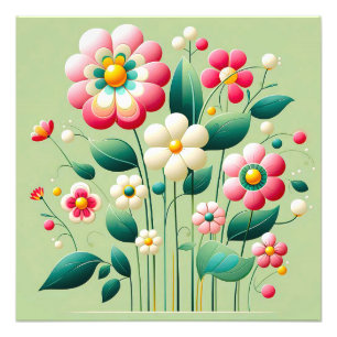 Farbige 3D-Blume Fotodruck
