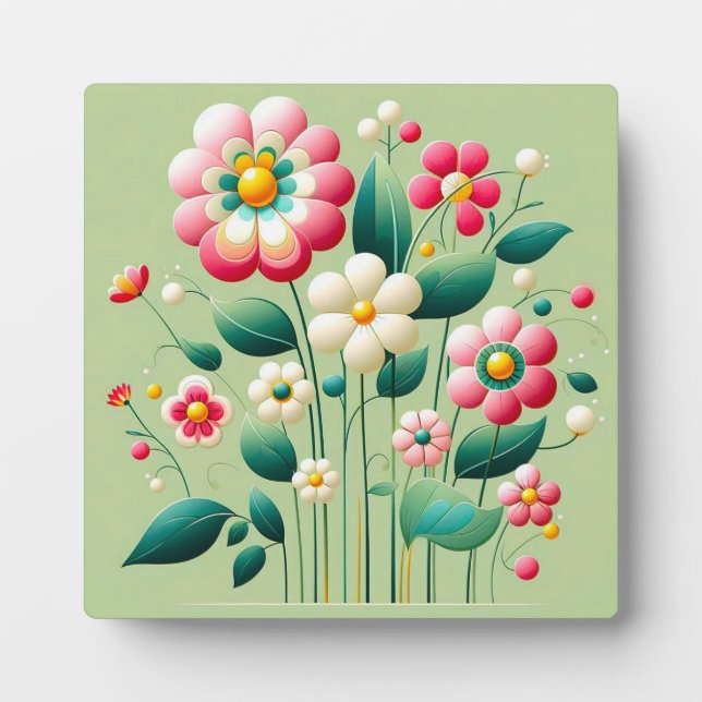 Farbige 3D-Blume Fotoplatte (Vorderseite)