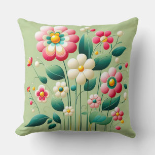 Farbige 3D-Blume Kissen