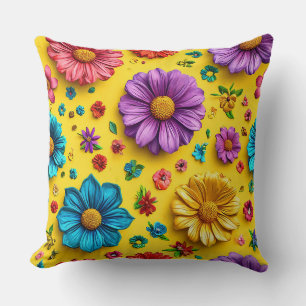 Farbige 3D-Blume Kissen