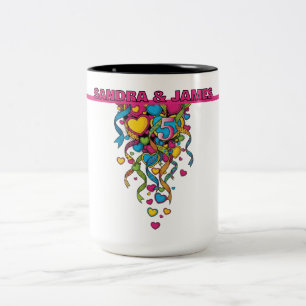 Farbige 5-Jahres-Feier Zweifarbige Tasse