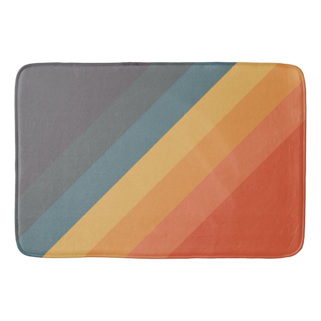 Farbige 70er 80er Retro Streifen Badematte (Vorderseite)