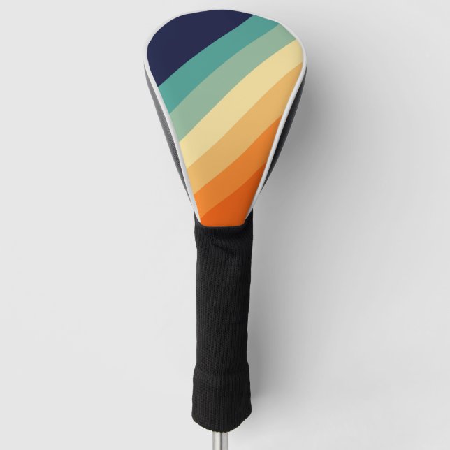 Farbige 70er 80er Retro Streifen Golf Headcover (Vorderseite)