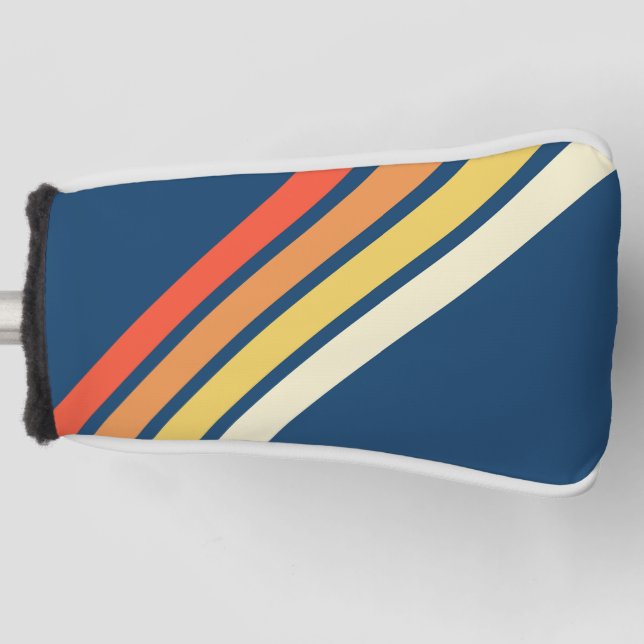 Farbige 70er 80er Retro Streifen Golf Headcover (Vorderseite)