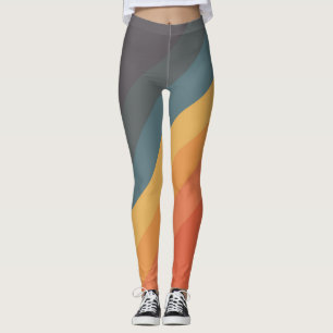Farbige 70er 80er Retro Streifen Leggings