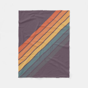 Farbige 70er Retro Streifen Fleecedecke