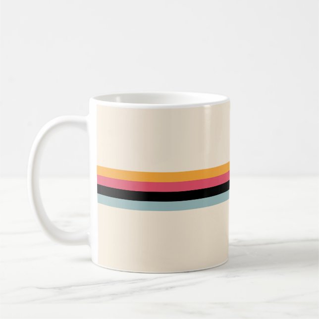 Farbige 70er Retro Streifen Kaffeetasse (Links)
