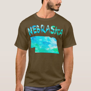 Farbige abgeschiedene Karte des Nebraska-Staat in  T-Shirt