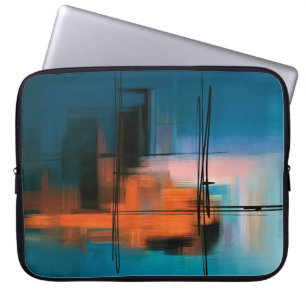 Farbige abstrakte Acrylmalerei. Surreal Landschaft Laptopschutzhülle