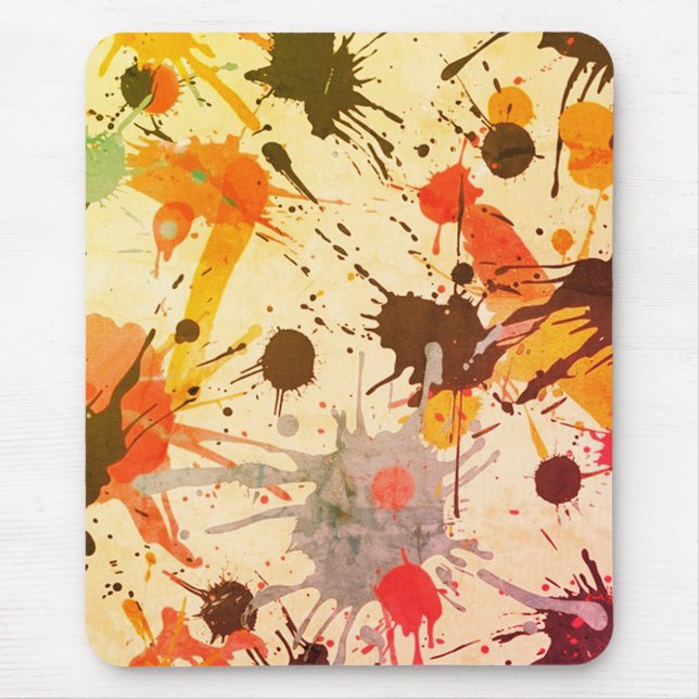 Farbige abstrakte Aquarell-Spritzer  Mousepad (Vorne)