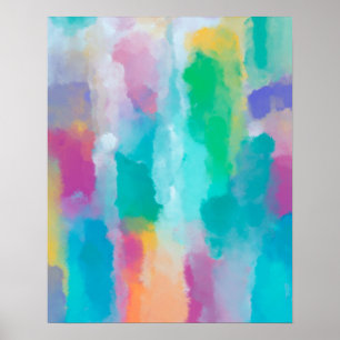 Farbige Abstrakte Aquarellbilder Poster
