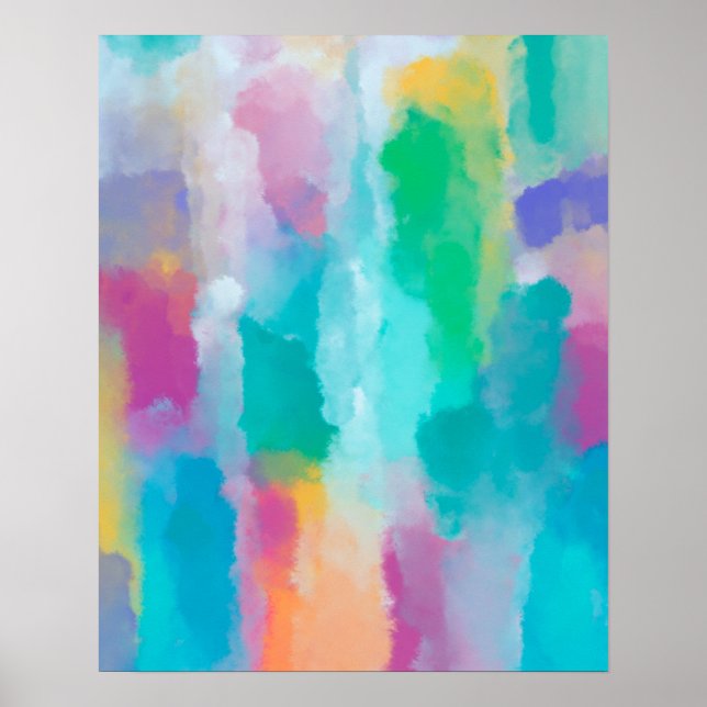 Farbige Abstrakte Aquarellbilder Poster (Vorne)