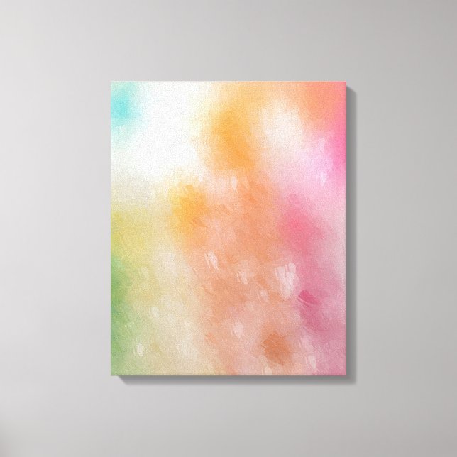 Farbige Abstrakte Art Rosa Blau Lila Grün Leinwanddruck (Vorderseite)