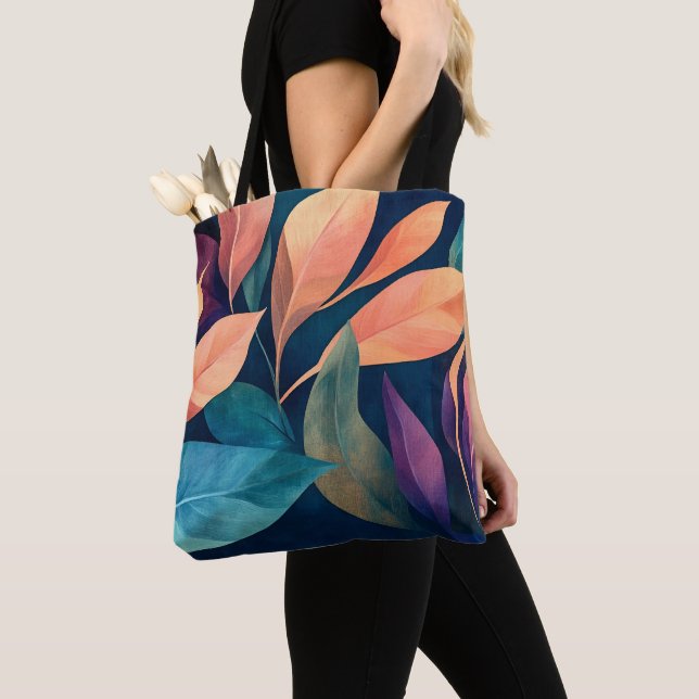 Farbige abstrakte Blätter Tasche (Von Nahem)