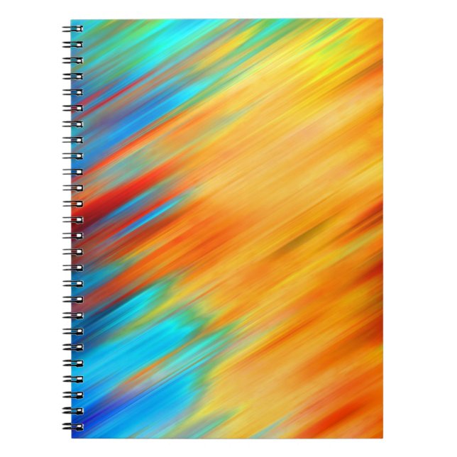 Farbige Abstrakte Blauer Orangenflare Notizblock (Vorderseite)