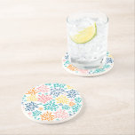 Farbige abstrakte Blume Getränkeuntersetzer<br><div class="desc">Farbvolle abstrakte Blume nahtlos auf weißem Hintergrund.</div>