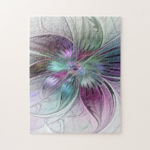 Farbige abstrakte Blume moderne florale Fractal-Ku