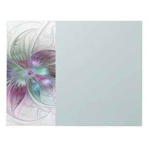 Farbige abstrakte Blume moderne florale Fractal-Ku Notizblock