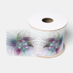 Farbige abstrakte Blume moderne florale Fractal-Ku Ripsband