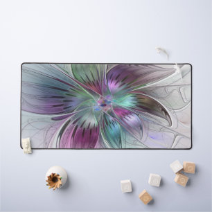 Farbige abstrakte Blume moderne florale Fraktal-Ku Schreibtischunterlage