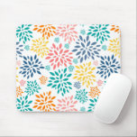 Farbige abstrakte Blume Mousepad<br><div class="desc">Farbvolle abstrakte Blume nahtlos auf weißem Hintergrund.</div>
