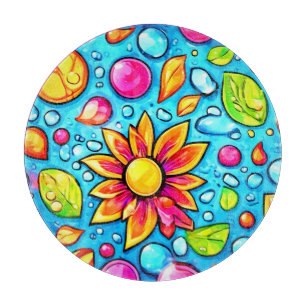 Farbige abstrakte Blume Schneidebrett