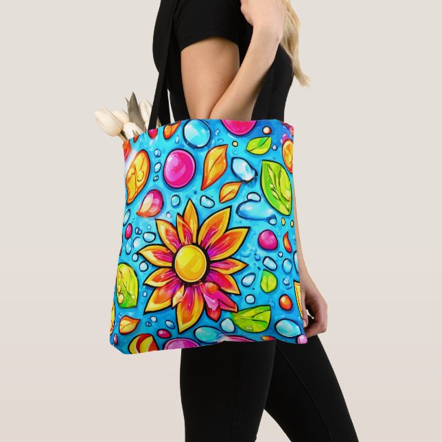 Farbige abstrakte Blume Tasche (Von Nahem)