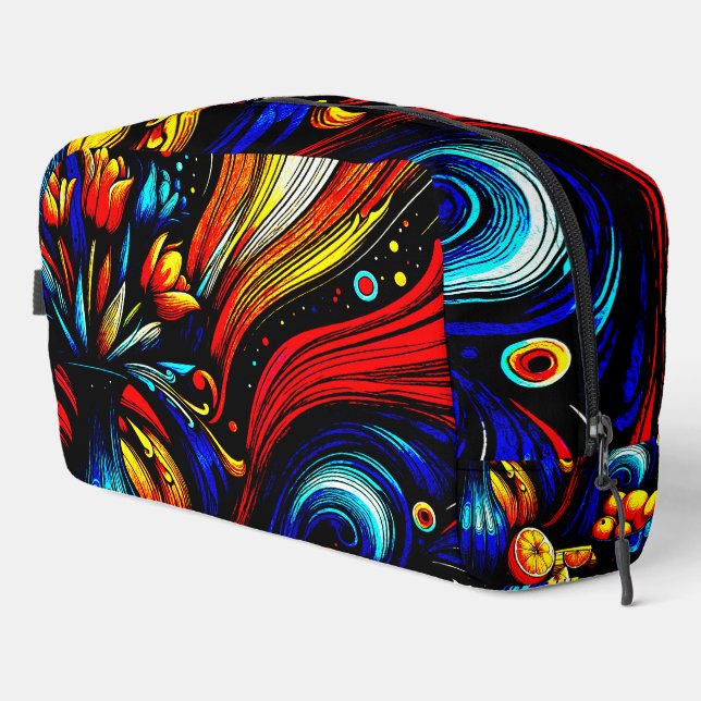 Farbige Abstrakte Blume Waschbeutel (Rechte Ecke)