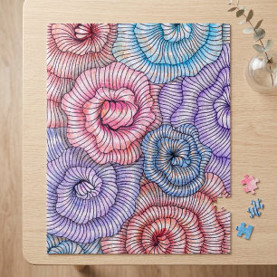 Farbige abstrakte Blumenlinie Kunst-Swirbel-Muster