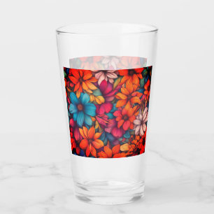 Farbige Abstrakte Blüte #41 Glas
