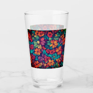 Farbige Abstrakte Blüte #44 Glas