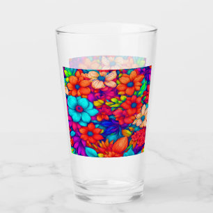 Farbige Abstrakte Blüte #79 Glas