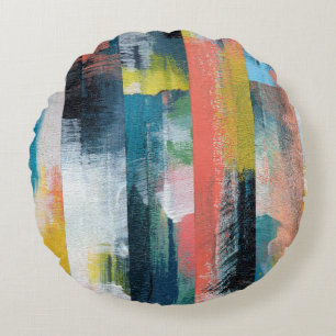 Farbige abstrakte Collage. Rundes Kissen