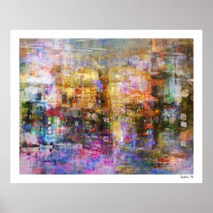 Farbige Abstrakte digitale Kunst Poster