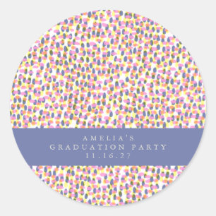Farbige Abstrakte Dots Graduation Party Custom Runder Aufkleber