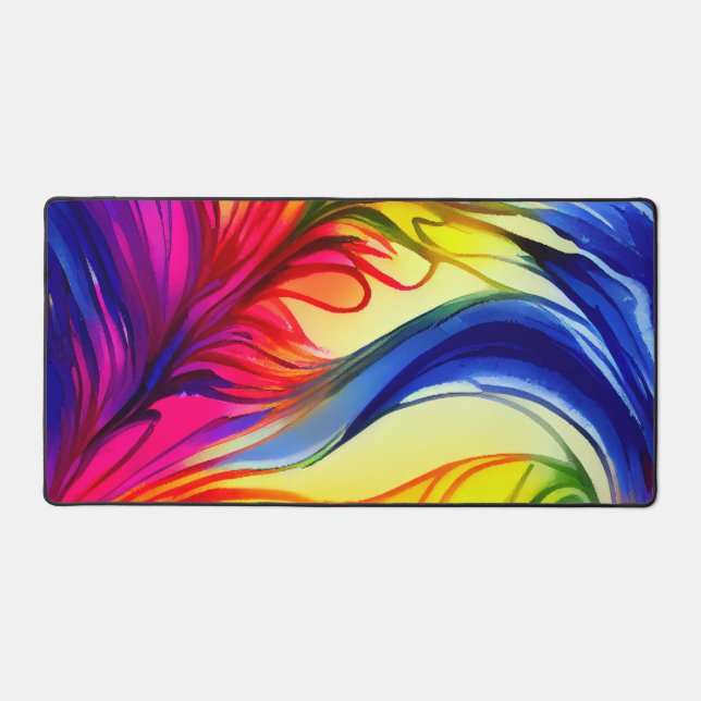 Farbige Abstrakte Feather Desk Mat Schreibtischunterlage (Vorderseite)