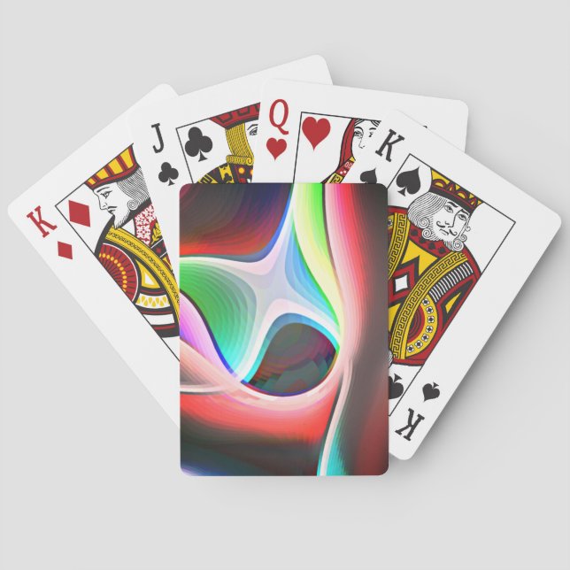 Farbige abstrakte Form des gebogenen Clippings Spielkarten (Rückseite)