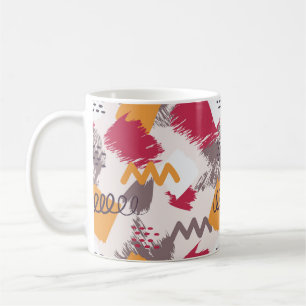 Farbige Abstrakte Formen, Linien und Punkte Kaffeetasse